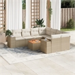 vidaXL 9 Piece Solid Acacia Wood Sofa Set in Beige