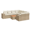 vidaXL 9 Piece Solid Acacia Wood Sofa Set in Beige