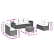 vidaXL 8 Piece Steel Sofa Set in Black/Cream