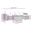 vidaXL Poly Rattan Sofa Set in Gray/Beige