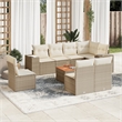 vidaXL 9 Piece Solid Acacia Wood Sofa Set in Beige