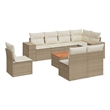 vidaXL 9 Piece Solid Acacia Wood Sofa Set in Beige
