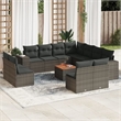 vidaXL 12 Piece Solid Acacia Wood Sofa Set in Gray