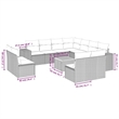 vidaXL 12 Piece Solid Acacia Wood Sofa Set in Gray
