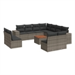 vidaXL 12 Piece Solid Acacia Wood Sofa Set in Gray