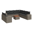 vidaXL 10 Piece Solid Acacia Wood Sofa Set in Gray