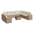 vidaXL 11 Piece Solid Acacia Wood Sofa Set in Beige