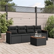 vidaXL 5 Piece Steel Large Sofa Set in Black