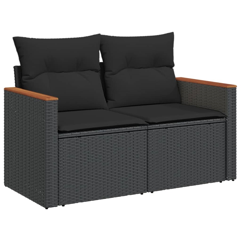 vidaXL 5 Piece Steel Large Sofa Set in Black
