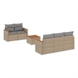 vidaXL 6 Piece Steel Medium Sofa Set in Beige