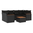 vidaXL 7 Piece Steel Sofa Set in Black