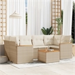vidaXL 7 Piece Solid Acacia Wood Small Sofa Set in Beige