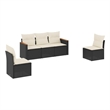 vidaXL 5 Piece Steel Sofa Set in Black/White/Cream
