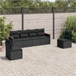 vidaXL 6 Piece Steel Small Sofa Set in Black