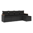 vidaXL 5 Piece Steel Sofa Set in Black