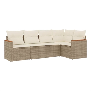 vidaXL Steel Sofa Set in White/Cream/Beige