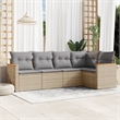 vidaXL 5 Piece Steel Sofa Set in Gray/Beige