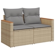 vidaXL 5 Piece Steel Sofa Set in Gray/Beige
