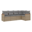 vidaXL 5 Piece Steel Sofa Set in Gray/Beige