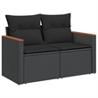 vidaXL 7 Piece Steel Sofa Set in Black