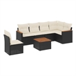 vidaXL 7 Piece Sofa Set in Black/White/Cream