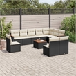 vidaXL 11 Piece Steel Sofa Set in Black/Cream
