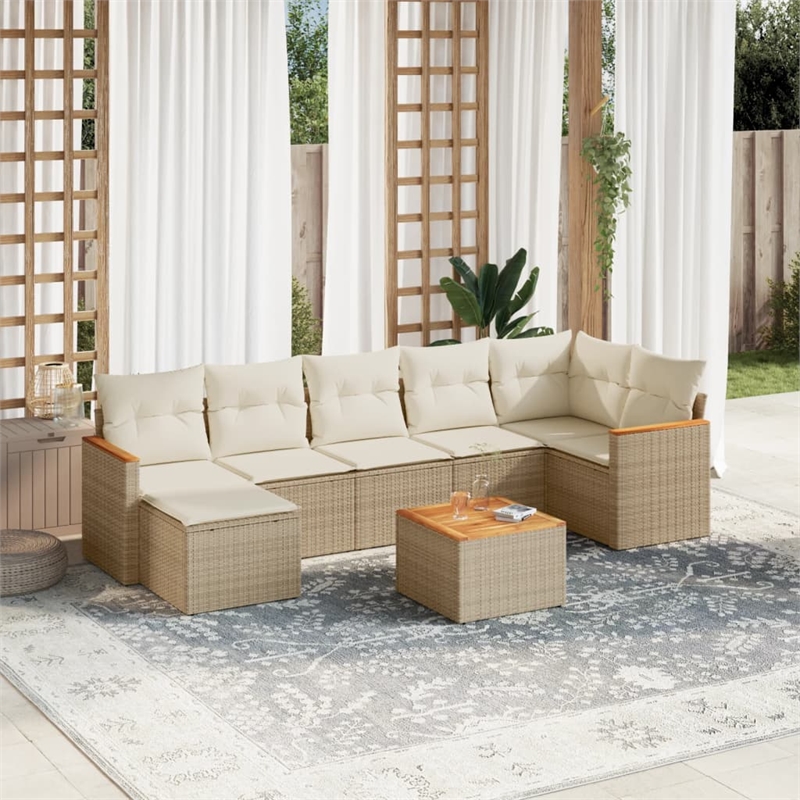 vidaXL Steel Sofa Set in White/Cream/Beige