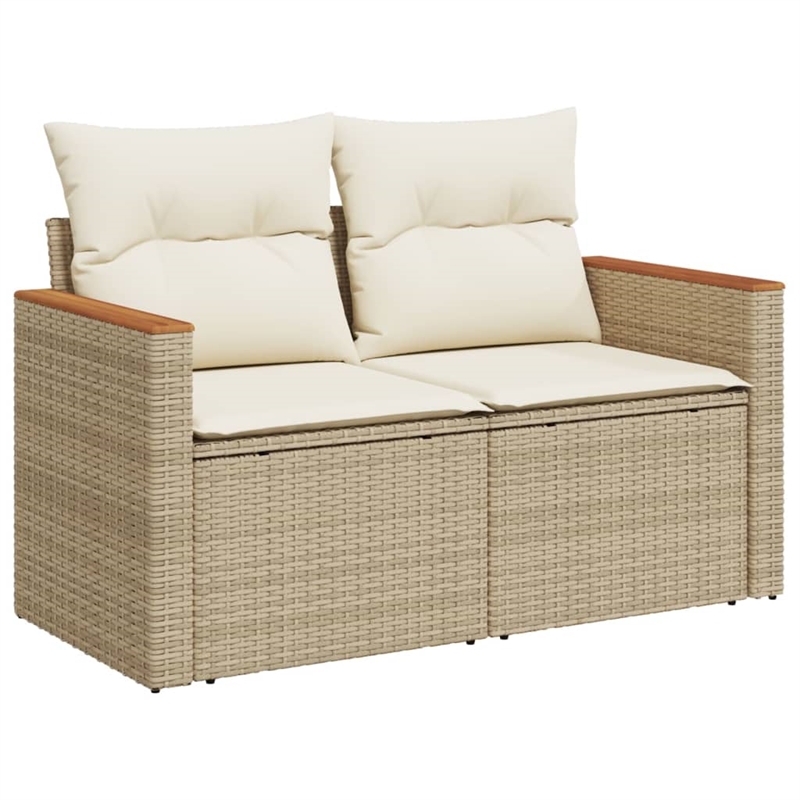 vidaXL Steel Sofa Set in White/Cream/Beige