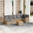 vidaXL 8 Piece Steel Sofa Set in Gray/Beige