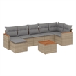vidaXL 8 Piece Steel Sofa Set in Gray/Beige