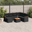 vidaXL 8 Piece Steel Sofa Set in Black