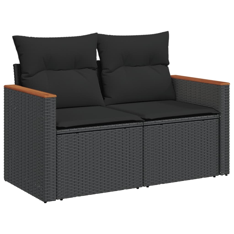 vidaXL 8 Piece Steel Sofa Set in Black