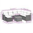vidaXL 8 Piece Steel Sofa Set in Black