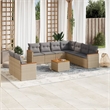 vidaXL 10 Piece Sofa Set in Gray/Beige