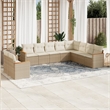 vidaXL 10 Piece Steel Sofa Set in Beige