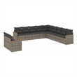 vidaXL 11 Piece Steel Sofa Set in Gray