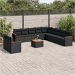 vidaXL 12 Piece Steel Sofa Set in Black