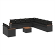vidaXL 12 Piece Steel Sofa Set in Black