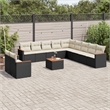 vidaXL Steel Small Sofa Set in Black/White/Cream