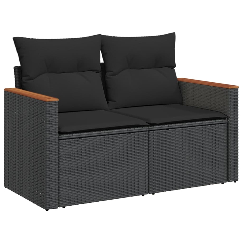 vidaXL 7 Piece Sofa Set in Black