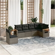 vidaXL 6 Piece Solid Acacia Wood Sofa Set in Gray