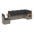 vidaXL 6 Piece Solid Acacia Wood Sofa Set in Gray