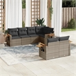 vidaXL 7 Piece Solid Acacia Wood Sofa Set in Gray