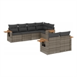 vidaXL 7 Piece Solid Acacia Wood Sofa Set in Gray
