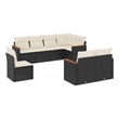 vidaXL 8 Piece Small Sofa Set in Black/White/Cream