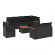 vidaXL 9 Piece Solid Acacia Wood Sofa Set in Black