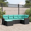 vidaXL 6 Piece Steel Patio Sofa Set in Black