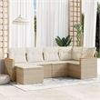 vidaXL 6 Piece Steel Sofa Set in Beige