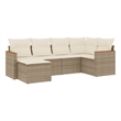vidaXL 6 Piece Steel Sofa Set in Beige
