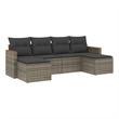 vidaXL 6 Piece Steel Sofa Set in Gray